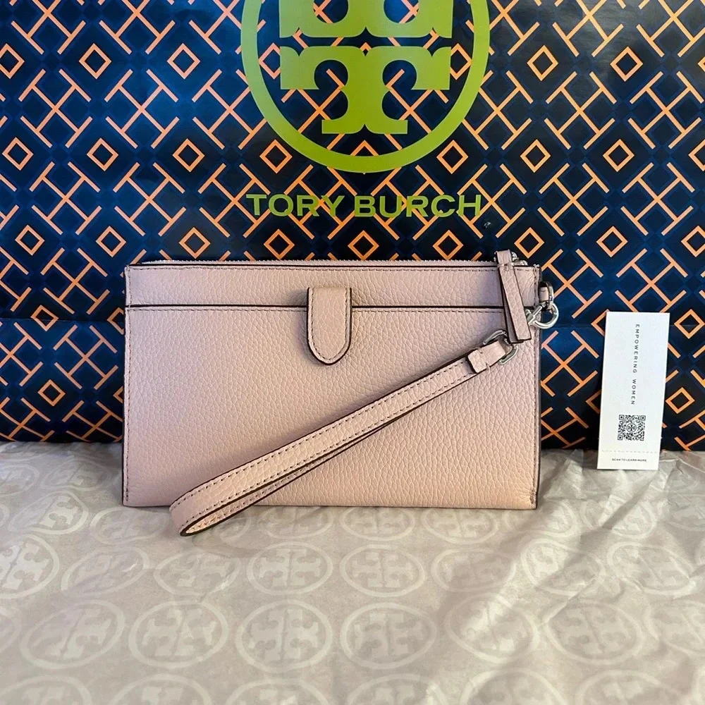 Tory Burch Chelsea Wristlet Bag Shell Pink